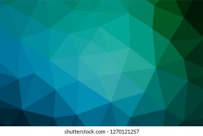 Dark Blue, Green vector low poly cover. Brand new colored illustration in blurry style with gradient. The elegant pattern can be used as part of a brand book.