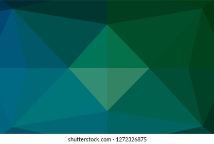 Dark Blue, Green vector low poly layout. Geometric illustration in Origami style with gradient.  The polygonal design can be used for your web site.