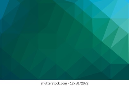 Dark Blue, Green vector low poly layout. Shining illustration, which consist of triangles. The best triangular design for your business.