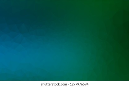 Dark Blue, Green vector low poly cover. Geometric illustration in Origami style with gradient.  A new texture for your design.