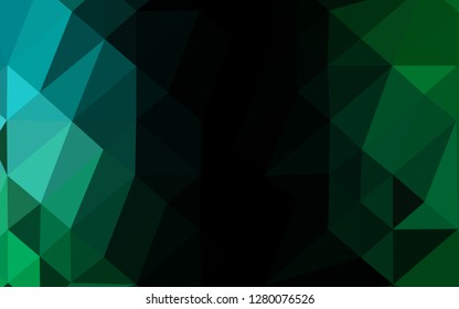Dark Blue, Green vector low poly cover. A completely new color illustration in a vague style. New texture for your design.