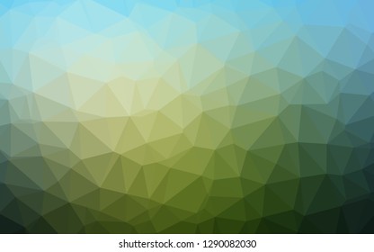 Dark Blue, Green vector low poly layout. A completely new color illustration in a vague style. Triangular pattern for your business design.