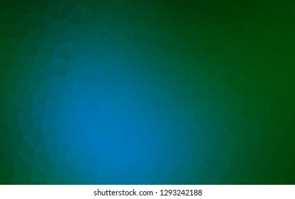 Dark Blue, Green vector low poly layout. A vague abstract illustration with gradient. New texture for your design.