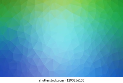 Dark Blue, Green vector low poly layout. Polygonal abstract illustration with gradient. New template for your brand book.