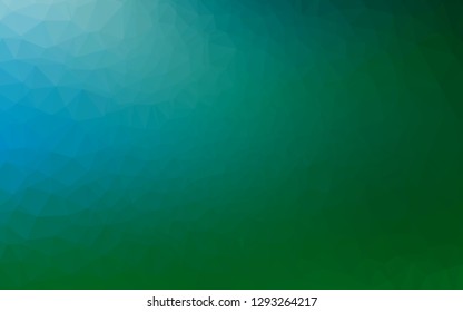 Dark Blue, Green vector low poly texture. Geometric illustration in Origami style with gradient. Textured pattern for background.