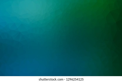 Dark Blue, Green vector low poly cover. Shining colored illustration in a Brand new style. Textured pattern for background.