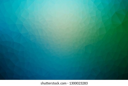 Dark Blue, Green vector low poly cover. An elegant bright illustration with gradient. Template for your brand book.