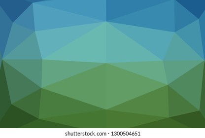 Dark Blue, Green vector low poly layout. Brand new colorful illustration in with gradient. Template for your brand book.