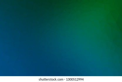 Dark Blue, Green vector low poly texture. A vague abstract illustration with gradient. Template for a cell phone background.