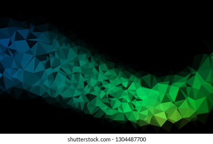 Dark Blue, Green vector low poly layout. Geometric illustration in Origami style with gradient. Brand new style for your business design.