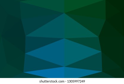 Dark Blue, Green vector low poly texture. Glitter abstract illustration with an elegant design. Brand new style for your business design.