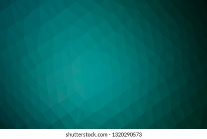 Dark Blue, Green vector low poly cover. Colorful abstract illustration with gradient. Polygonal design for your web site.