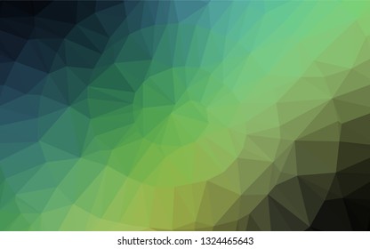 Dark Blue, Green vector low poly cover. A completely new color illustration in a vague style. The best triangular design for your business.