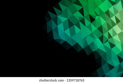 Dark Blue, Green vector low poly texture. Creative illustration in halftone style with gradient. Template for your brand book.