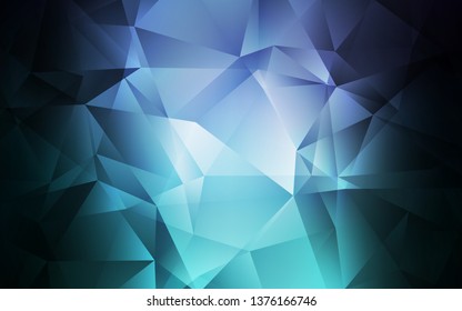 Dark Blue, Green vector low poly background. Polygonal abstract illustration with gradient. Best triangular design for your business.