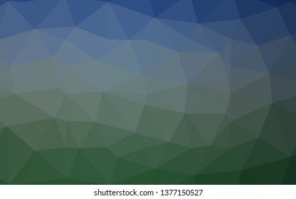 Dark Blue, Green vector low poly layout. An elegant bright illustration with gradient. Template for a cell phone background.