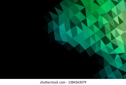 Dark Blue, Green vector low poly cover. Colorful illustration in Origami style with gradient.  Triangular pattern for your business design.