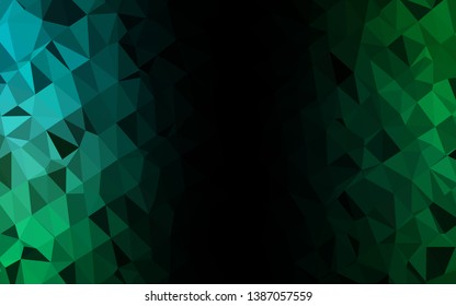 Dark Blue, Green vector low poly texture. Brand new colorful illustration in with gradient. Completely new template for your business design.