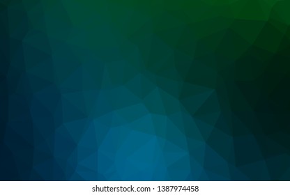 Dark Blue, Green vector low poly layout. An elegant bright illustration with gradient. Textured pattern for background.