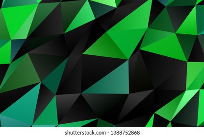 Dark Blue, Green vector low poly texture. Colorful illustration in abstract style with gradient. The best triangular design for your business.