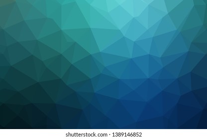 Dark Blue, Green vector low poly cover. Glitter abstract illustration with an elegant design. Completely new template for your business design.