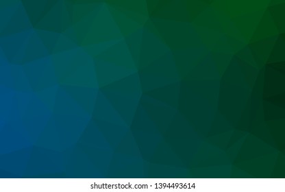 Dark Blue, Green vector low poly cover. Colorful abstract illustration with gradient. Brand new design for your business.