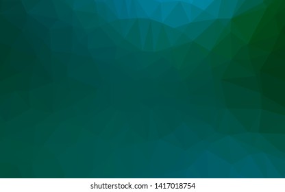 Dark Blue, Green vector low poly texture. Colorful illustration in abstract style with gradient. Completely new template for your business design.
