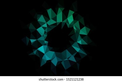 Dark Blue, Green vector low poly cover. A sample with polygonal shapes. Completely new design for your business.