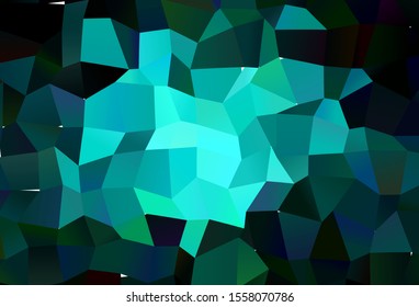 Dark Blue, Green vector low poly layout. Colorful abstract illustration with triangles. A new texture for your web site.