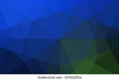 Dark Blue, Green vector low poly texture. An elegant bright illustration with gradient. The completely new template can be used for your brand book.