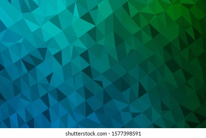 Dark Blue, Green vector low poly texture. A vague abstract illustration with gradient. Template for your brand book.