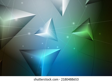 Azul oscuro, vector verde de baja textura de poli. Ilustración colorida y brillante con triángulos. Nueva plantilla para tu libro de marcas.