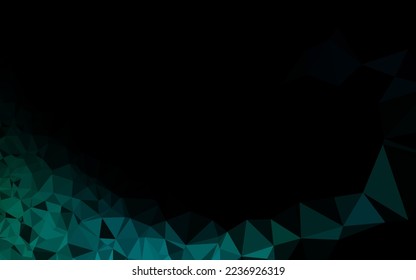 Azul Oscuro, Vector Verde cubierta baja de poli. Ilustración colorida nueva con gradiente. Plantilla completamente nueva para el diseño de su negocio.