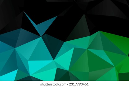 Dark Blue, Green vector low poly layout. An elegant bright illustration with gradient. Brand new design for your business.