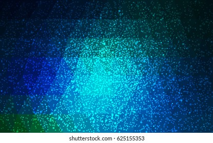 Dark Blue, Green vector low poly crystal background with snowflakes. Polygon christmas design pattern . Low poly illustration of New Year celebration.