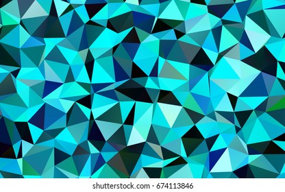 Dark Blue, Green vector low poly background. A completely new color illustration in a vague style. The best triangular design for your business.