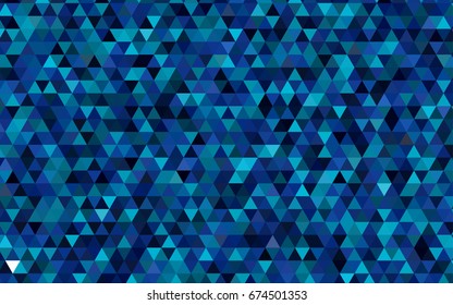 Dark Blue, Green vector low poly background. Triangular geometric sample with gradient.  The polygonal design can be used for your web site.