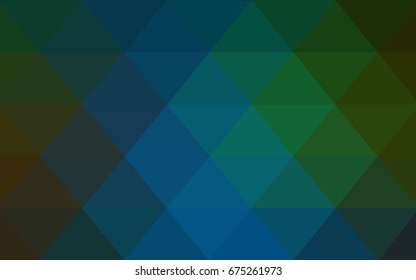 Dark Blue, Green vector Low poly crystal background. Polygon design pattern. Low poly illustration, low polygon background.