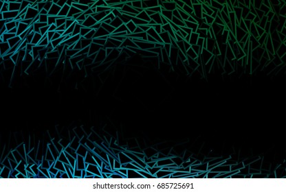Dark Blue, Green vector low poly background. A sample with a polygonal design. Illustration in polygonal style with repeating squares
