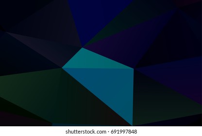 Dark Blue, Green vector low poly pattern. A vague abstract illustration with gradient. Triangular pattern for your business design.