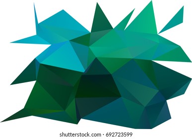 Dark Blue, Green vector low poly template. Shining illustration, which consist of triangles. The elegant pattern can be used as part of a brand book.