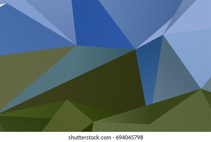 Dark Blue, Green vector low poly template. Glitter abstract illustration with an elegant design. Brand-new style for your business design.