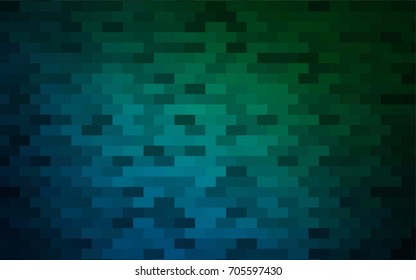 Dark Blue, Green vector low poly background. A sample with a polygonal design. Illustration in polygonal style with repeating squares