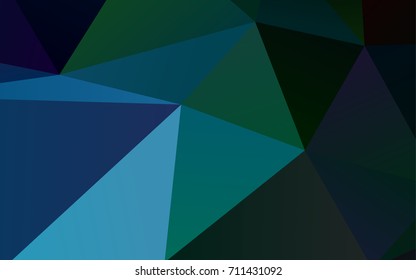 Dark Blue, Green vector low poly pattern. Glitter abstract illustration with an elegant design. The best triangular design for your business.