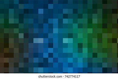 Dark Blue, Green vector low poly background. A sample with a polygonal design. Illustration in polygonal style with repeating squares
