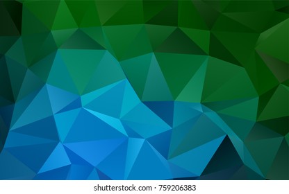 Dark Blue, Green vector low poly pattern. A completely new color illustration in a vague style. A completely new design for your business.