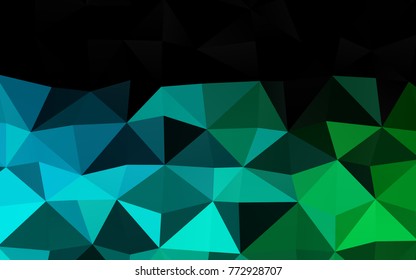 Dark Blue, Green vector low poly pattern. Glitter abstract illustration with an elegant design. Brand-new design for your business.