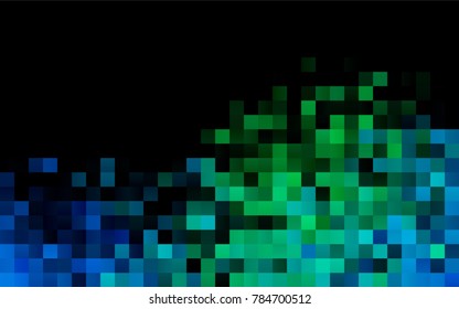 Dark Blue, Green vector low poly background. A sample with a polygonal design. Illustration in polygonal style with repeating squares