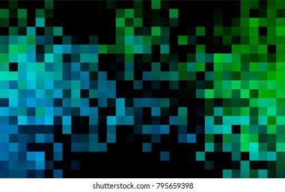 Dark Blue, Green vector low poly background. A sample with a polygonal design. Illustration in polygonal style with repeating squares