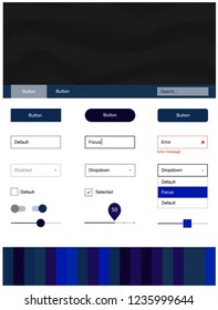 Dark Blue, Green vector Material Design Kit with liquid shapes. Colorful abstract illustration with gradient lines. This sample is for your landing page.